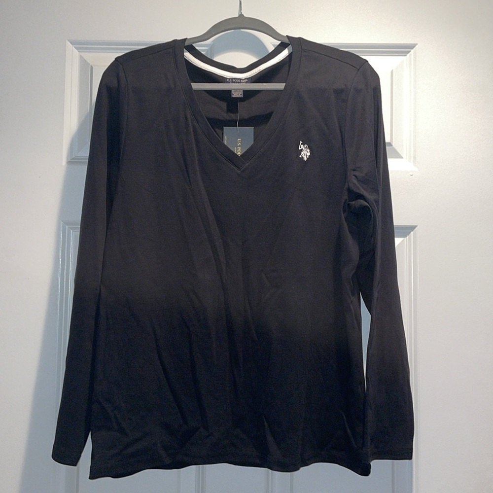 New US. Polo Assn. Black Long Sleeve Relaxed top